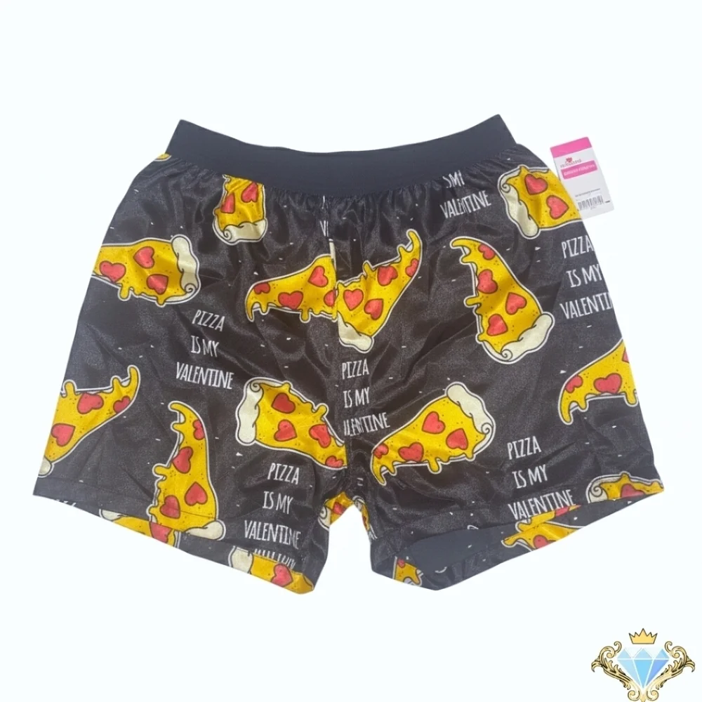 NWT Walmart Pizza Satin Boxer Shorts - Men's Size Medium Loungewear
